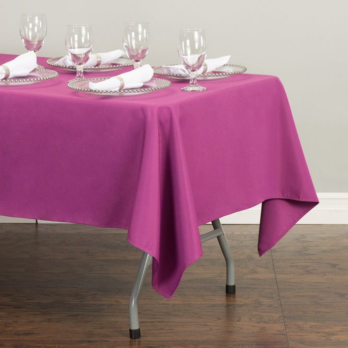 60 X 126 in. Rectangular Polyester Tablecloth Purple Wine