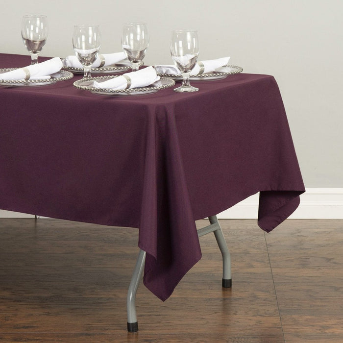 Bargain 60 X 126 In. Rectangular Polyester Tablecloth Eggplant