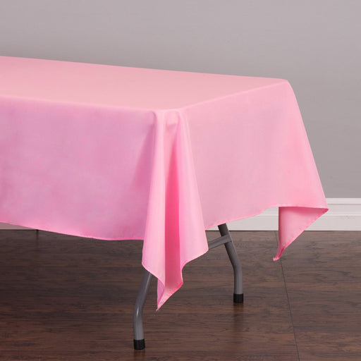 Bargain 60 X 126 In. Rectangular Polyester Tablecloth Pink