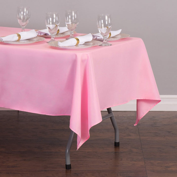 60 x 102 in. Rectangular Polyester Tablecloth Pink