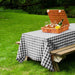 60 x 126 in. Rectangular Polyester Tablecloth Black White Checkered
