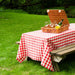 60 x 126 in. Rectangular Polyester Tablecloth Red White Checkered