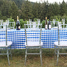 60 x 126 in. Rectangular Polyester Tablecloth Blue White Checkered