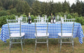 60 x 126 in. Rectangular Polyester Tablecloth Blue White Checkered