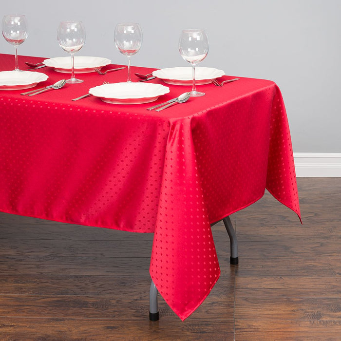 70 x 120 in. Rectangular Square-point Damask Tablecloth (3 Colors)