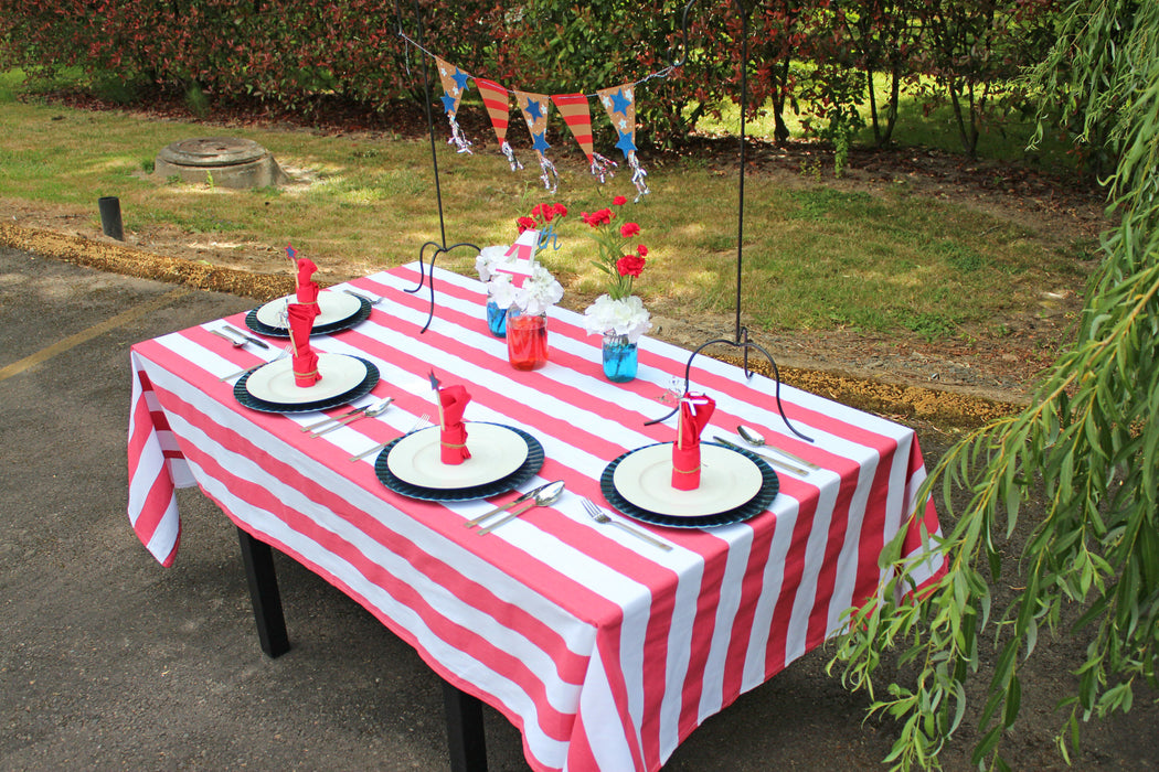 54 X 98 in. Rectangular Patriotic Stripes Tablecloth