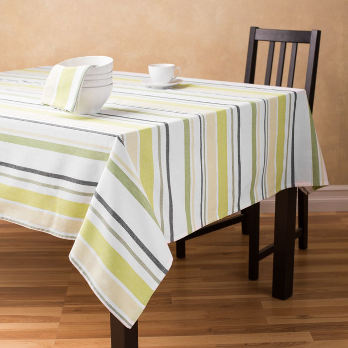 60 X 126 in. Rectangular Barcode-Striped Cotton Tablecloth (2 Colors)