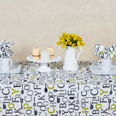 60 X 126 in. Rectangular Chef Print Cotton Tablecloth