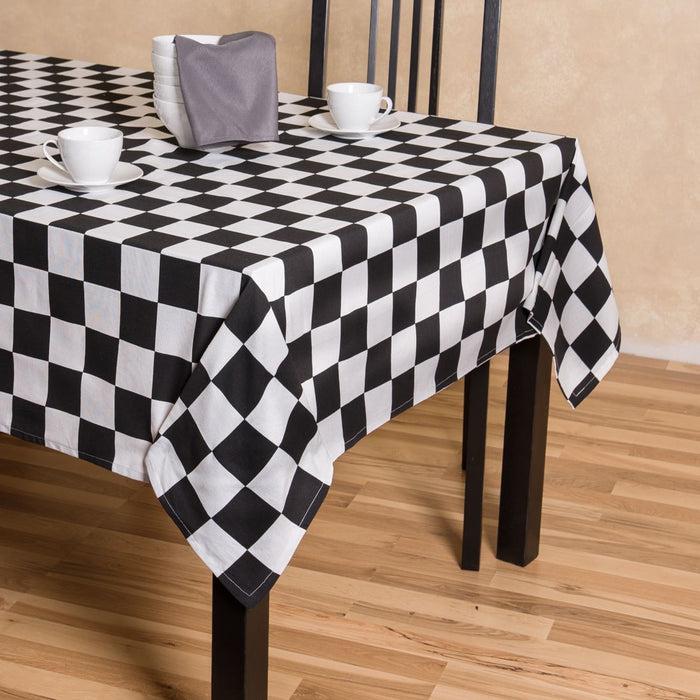 60 X 126 in. Rectangular Checker Board Cotton Tablecloth (3 Colors)
