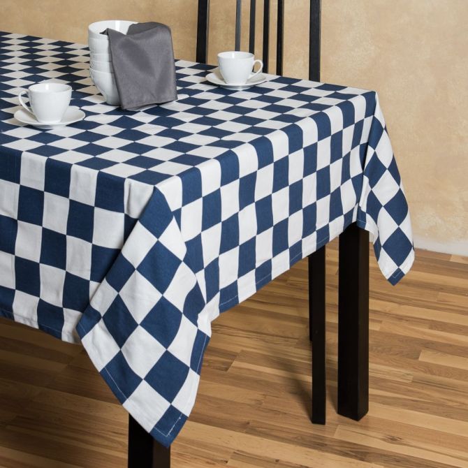 60 X 126 in. Rectangular Checker Board Cotton Tablecloth – LinenTablecloth