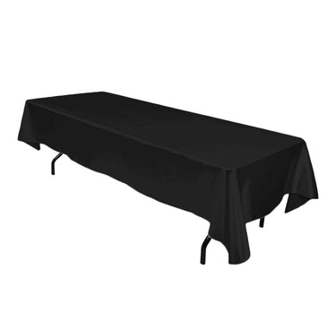 Bargain 60 X 126 In. Rectangular Satin Tablecloth Black