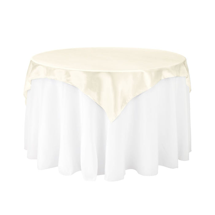 60 in. Square Satin Overlay Ivory