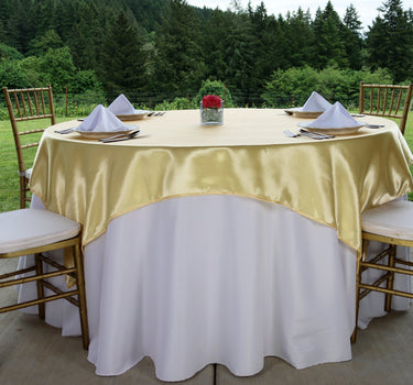 60 in. Square Satin Overlay Gold