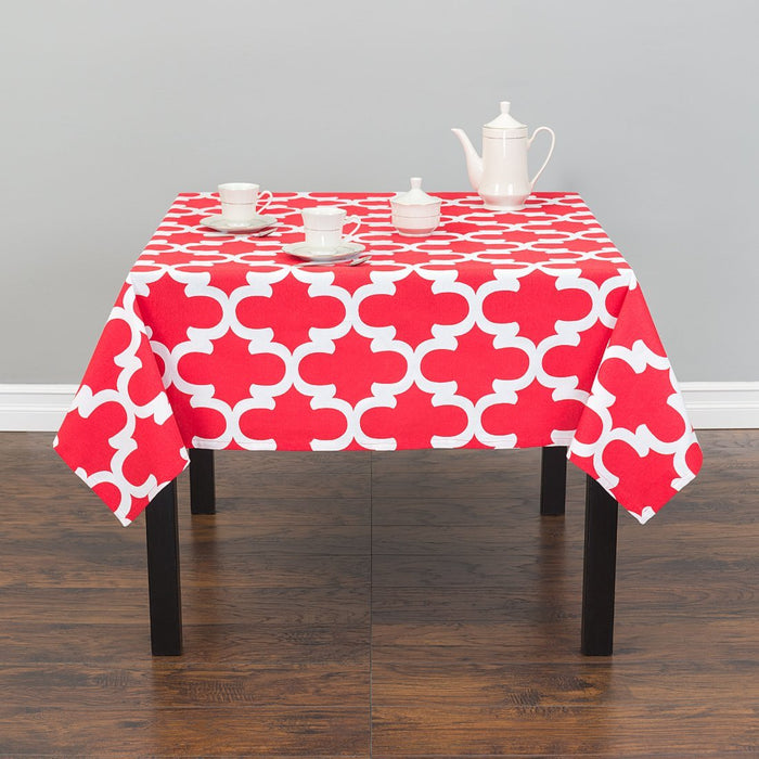 60 in. Square Trellis Design Cotton Tablecloth (6 Colors)