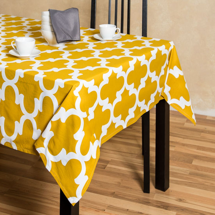 60 in. Square Trellis Design Cotton Tablecloth (6 Colors)