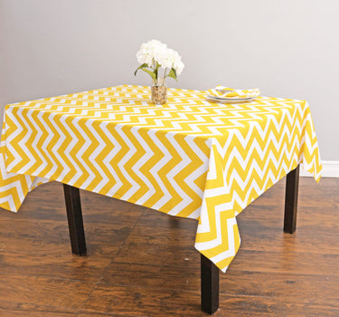 60 in. Square Chevron Cotton Tablecloth (12 Colors)