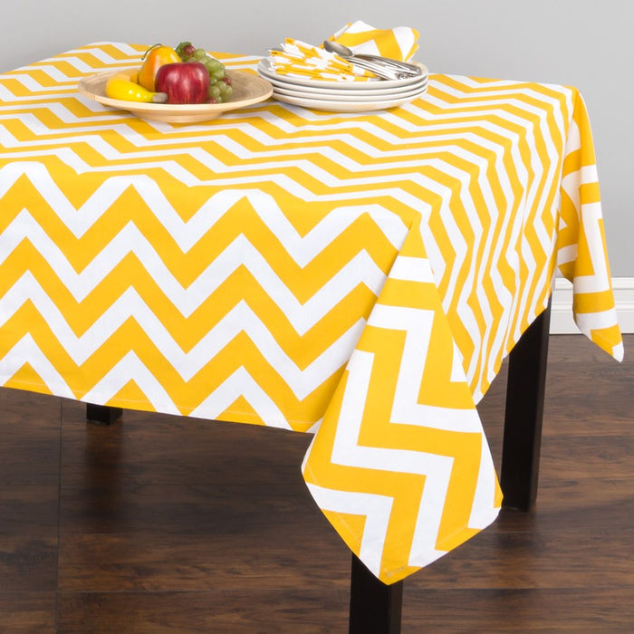 60 in. Square Chevron Cotton Tablecloth (12 Colors)