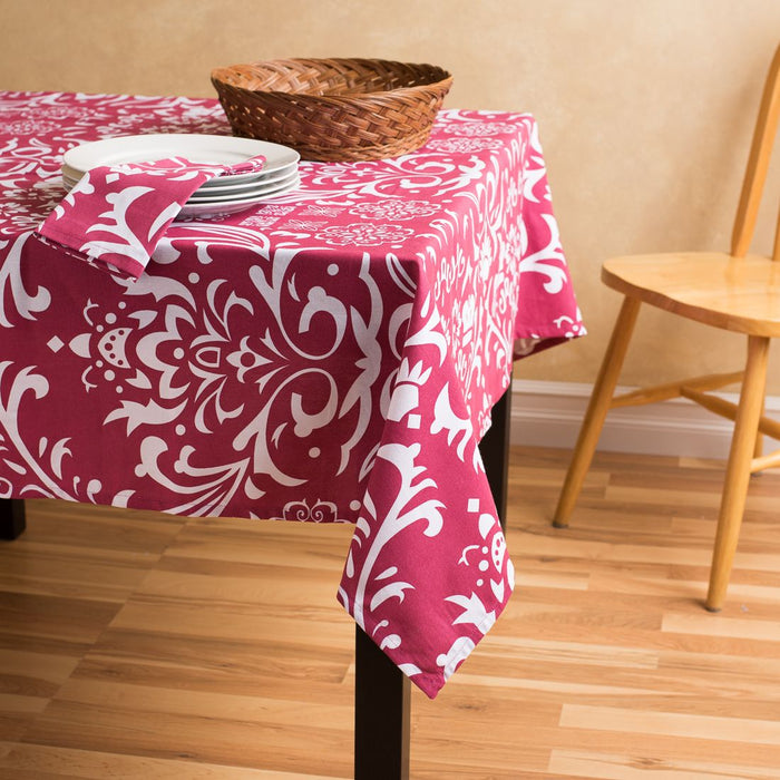 60 in. Square Vintage Royalty Cotton Tablecloth (3 Colors)