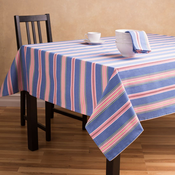 60 X 84 in. Rectangular Striped Cotton Tablecloth (3 Colors)