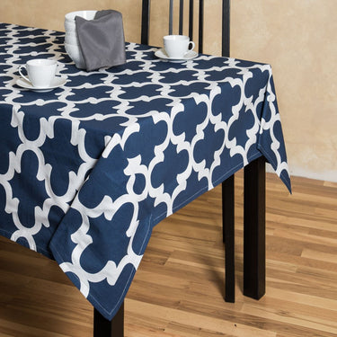 60 X 84 in. Rectangular Trellis Cotton Tablecloth (12 Colors)