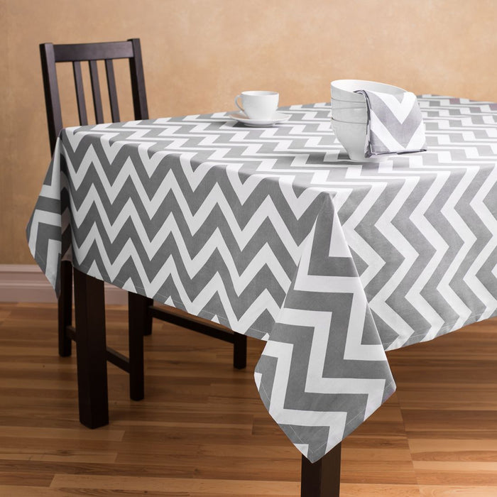 60 x 84 in. Rectangular Chevron Cotton Tablecloth (14 Colors)