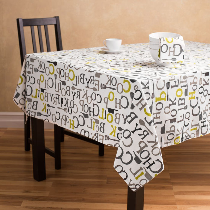 60 X 84 in. Rectangular Chef Print Cotton Tablecloth