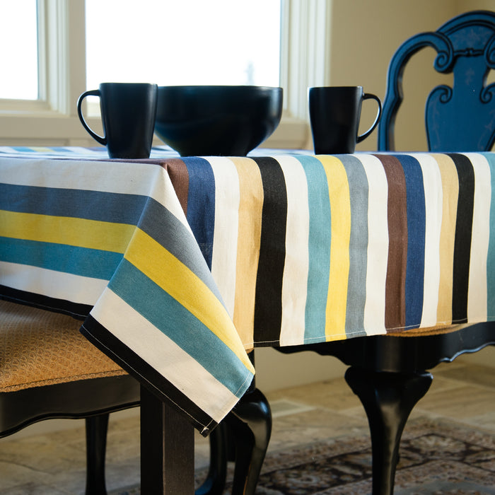 60 X 90 in. Rectangular Agate Striped Tablecloth
