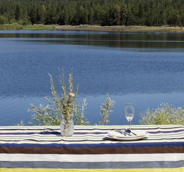 60 X 90 in. Rectangular Agate Striped Tablecloth