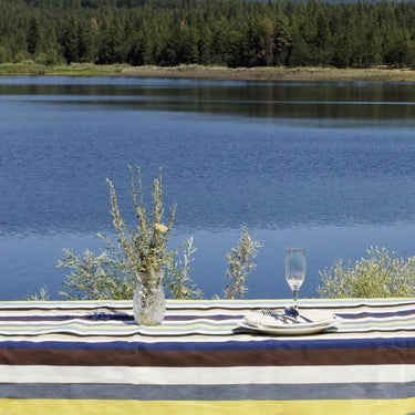 60 X 90 in. Rectangular Agate Striped Tablecloth