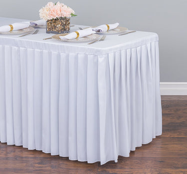 Bargain 6 ft. Fitted Table Skirt White