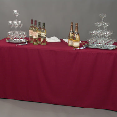 8 ft. Fitted Polyester Tablecloth (7 Colors)