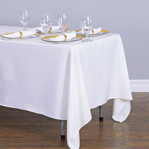 Bargain 70 X 120 In. Rectangular Polyester Tablecloth White