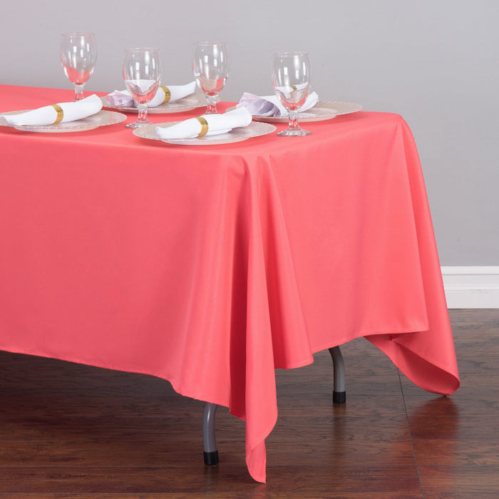 70 x 120 in. Rectangular Polyester Tablecloth Coral