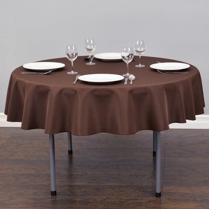 76 in. Round Cotton-Feel Tablecloth (5 Colors)