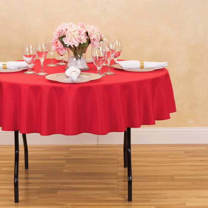 70 in. Round Polyester Tablecloth Red