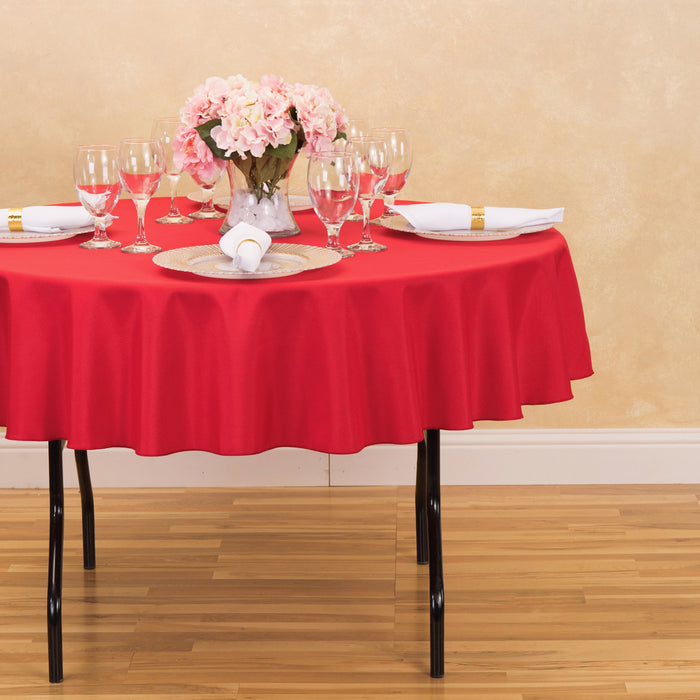 76 in. Round Cotton-Feel Tablecloth (5 Colors)