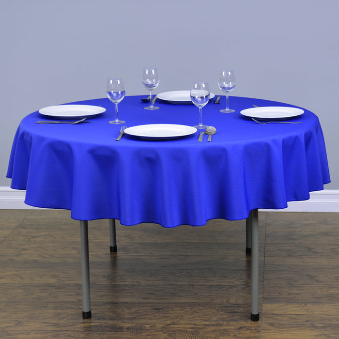 76 in. Round Cotton-Feel Tablecloth (5 Colors)