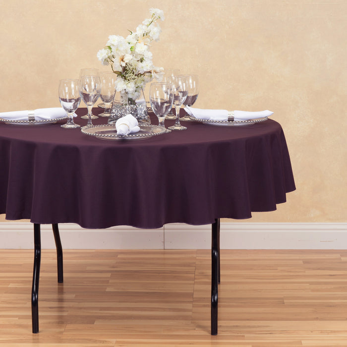 76 in. Round Cotton-Feel Tablecloth (5 Colors)