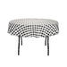 70 in. Round Polyester Tablecloth Black and White Checkered