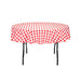 70 in. Round Polyester Tablecloth Red and White Checkered