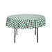 70 in. Round Polyester Tablecloth Green and White Checkered