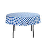 Bargain 70 In. Round Tablecloth Blue & White Checkered