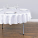 70 in. Round Satin Tablecloth White