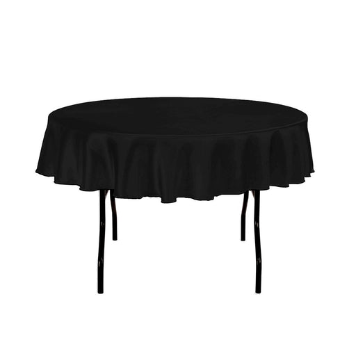 70 in. Round Satin Tablecloth Black