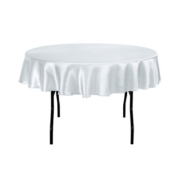 70 in. Round Satin Tablecloth Silver