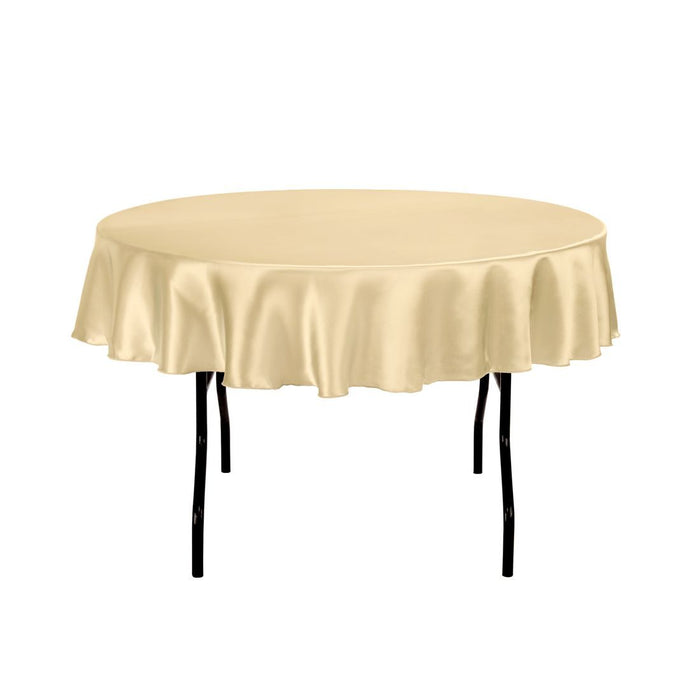 70 in. Round Satin Tablecloth Gold