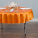 70 in. Round Satin Tablecloth Orange