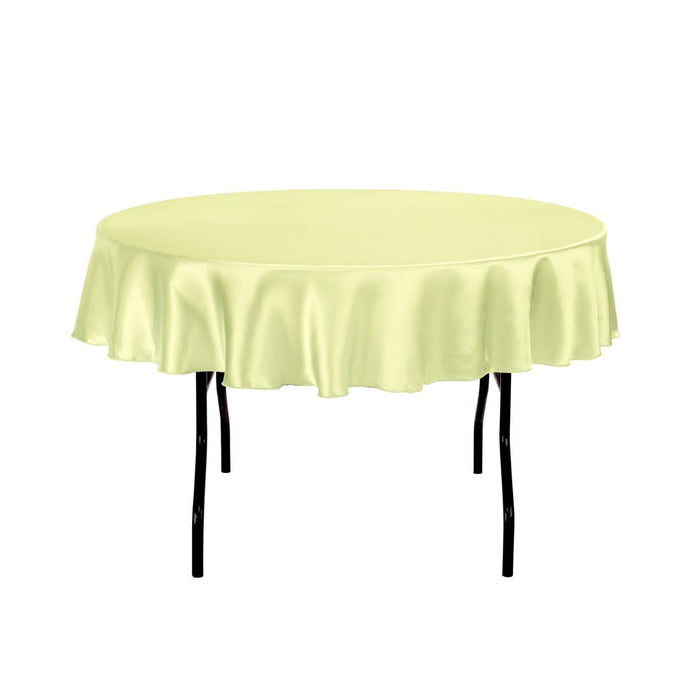 70 in. Round Satin Tablecloth Tea Green