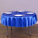 70 in. Round Satin Tablecloth Royal Blue