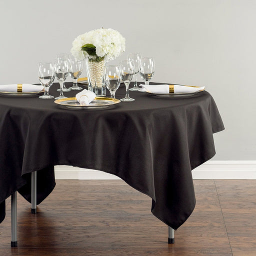 70 in. Square Polyester Tablecloth Black